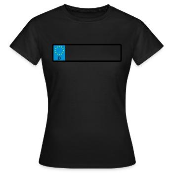 Namensschild - Frauen T-Shirt - Schwarz - Vorne - AI Model Female 172 dark (172cm)