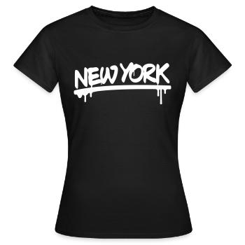 NEW YORK - Frauen T-Shirt - Schwarz - Vorne - AI Model Female 172 dark (172cm)