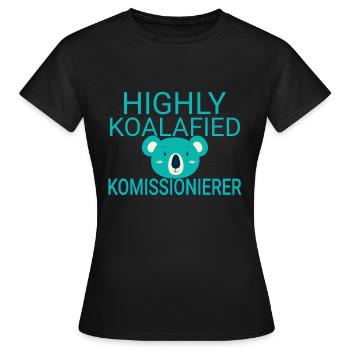 Commissaire Koalafied - T-shirt Femme - noir - Devant - AI Model Female 172 dark (172cm)