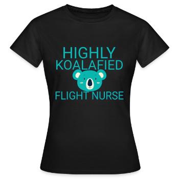 Infirmière de vol Koalafied Air Rescue - T-shirt Femme - noir - Devant - AI Model Female 172 dark (172cm)