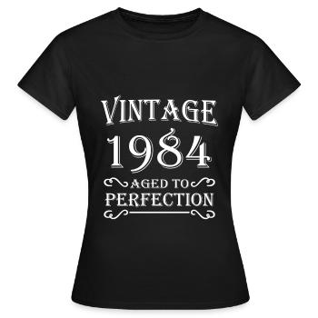Vintage 1984 - Aged to perfection - Frauen T-Shirt - Schwarz - Vorne - AI Model Female 172 dark (172cm)