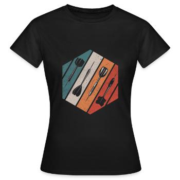 RETRO STEELDART DARTPFEILE DARTSPIELER DARTS - T-shirt Femme - noir - Devant - AI Model Female 172 dark (172cm)