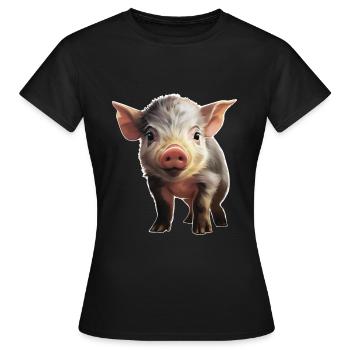 Adorable porcelet - T-shirt Femme - noir - Devant - AI Model Female 172 dark (172cm)