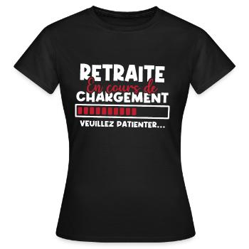 Retraite en cours de chargement - T-shirt Femme - noir - Devant - AI Model Female 172 dark (172cm)