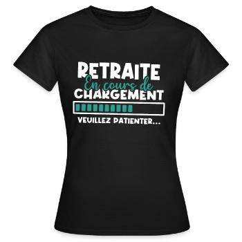 Retraite en cours de chargement - T-shirt Femme - noir - Devant - AI Model Female 172 dark (172cm)