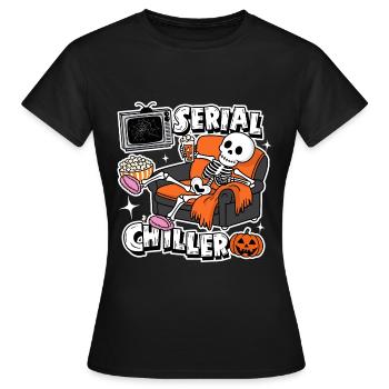Funny Skeleton – Refroidisseur en série - T-shirt Femme - noir - Devant - AI Model Female 172 dark (172cm)