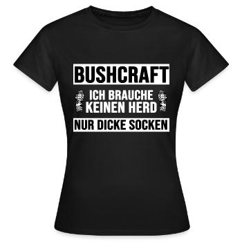 bushcraft wildcamping survival outdoor socke - Frauen T-Shirt - Schwarz - Vorne - AI Model Female 172 dark (172cm)