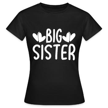 Big Sister Hearts - Women's T-Shirt - black - Front - AI Model Female 172 dark (172cm)