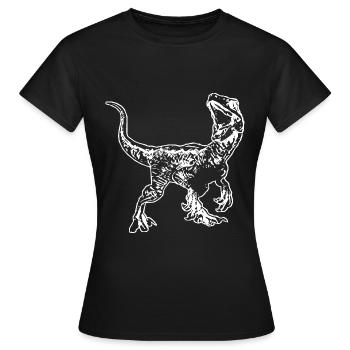 Velociraptor - T-shirt Femme - noir - Devant - AI Model Female 172 dark (172cm)