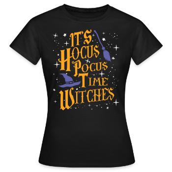 Es ist Hocus Pocus Time Witches - Frauen T-Shirt - Schwarz - Vorne - AI Model Female 172 dark (172cm)