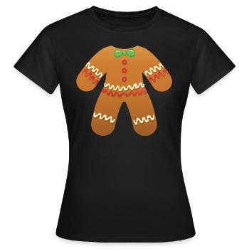 Costume De Pain D'Épice - T-shirt Femme - noir - Devant - AI Model Female 172 dark (172cm)