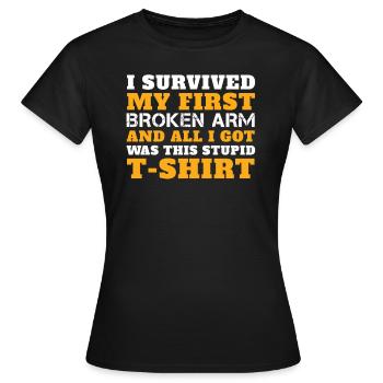 Bras cassé Conception d'os cassés - T-shirt Femme - noir - Devant - AI Model Female 172 dark (172cm)