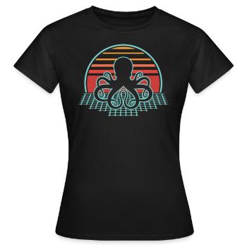 Cthulhu Retro Vintage Design - Frauen T-Shirt - Schwarz - Vorne - AI Model Female 172 dark (172cm)