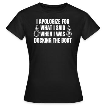Boating Saying Docking the Boat Funny - Women's T-Shirt - black - Front - AI Model Female 172 dark (172cm)