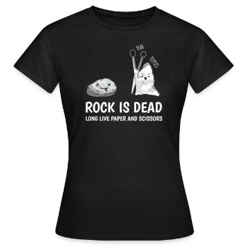 Rock is Dead Long Live Paper and Scissors - T-shirt Femme - noir - Devant - AI Model Female 172 dark (172cm)