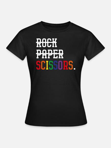 Schere, Stein, Papier - Frauen T-Shirt - Schwarz