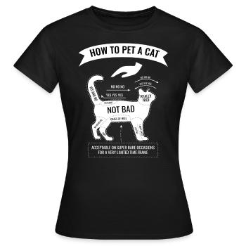 Comment caresser un chat - T-shirt Femme - noir - Devant - AI Model Female 172 dark (172cm)