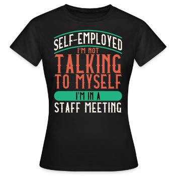 Indépendant Je ne parle pas de moi-même Je suis dans un S - T-shirt Femme - noir - Devant - AI Model Female 172 dark (172cm)