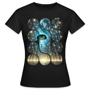 Visuel Parachute des Étoiles - T-shirt Femme - noir - Devant - AI Model Female 172 dark (172cm)