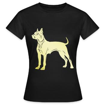 Pit Terrier Dog Silhouette - Women's T-Shirt - black - Front - AI Model Female 172 dark (172cm)
