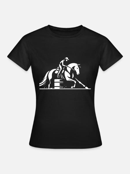 Cowboy Rodeo Silhouette - Frauen T-Shirt - Schwarz
