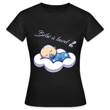 bébé à bord - T-shirt Femme - noir - Devant - AI Model Female 172 dark (172cm)