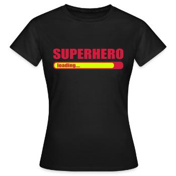 Superhero loading loading bar Funny - Women's T-Shirt - black - Front - AI Model Female 172 dark (172cm)