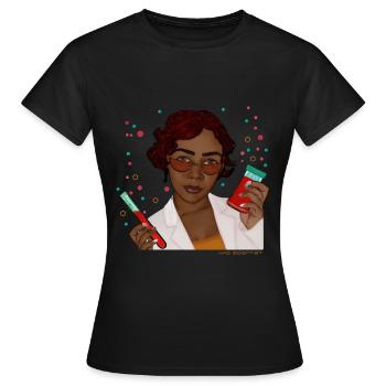 mad scientist - Women's T-Shirt - black - Front - AI Model Female 172 dark (172cm)