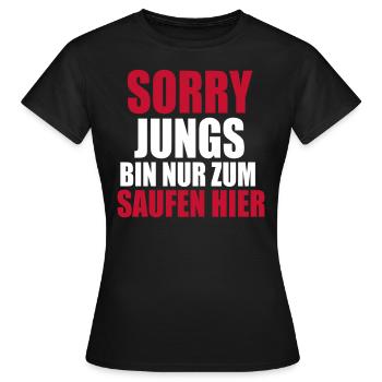 Sorry Jungs Mädels Shirt - Frauen T-Shirt - Schwarz - Vorne - AI Model Female 172 dark (172cm)