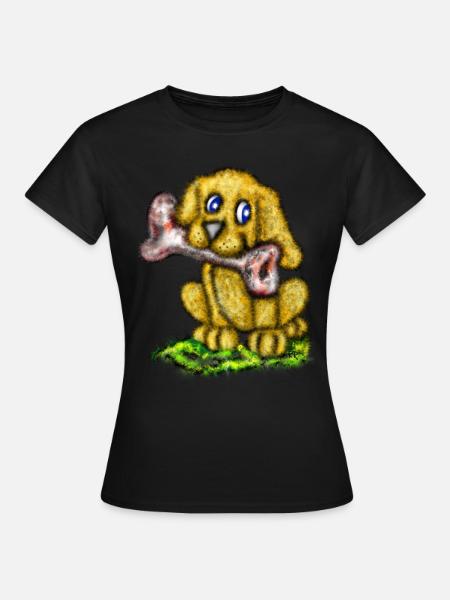 Chien avec os - T-shirt Femme - noir
