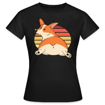 Corgi butt - Women's T-Shirt - black - Front - AI Model Female 172 dark (172cm)
