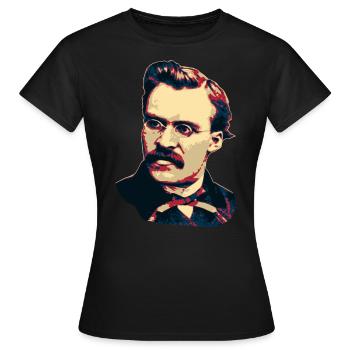 Friedrich Nietzsche - T-shirt Femme - noir - Devant - AI Model Female 172 dark (172cm)
