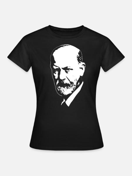 Sigmund Freud weiß auf schwarz - T-shirt Femme - noir