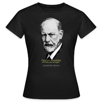 Sigmund Freud Citation - T-shirt Femme - noir - Devant - AI Model Female 172 dark (172cm)