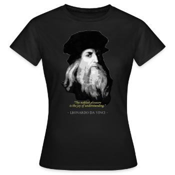 Leonardo Da Vinci Citation - T-shirt Femme - noir - Devant - AI Model Female 172 dark (172cm)