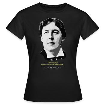 Citation Oscar Wilde - T-shirt Femme - noir - Devant - AI Model Female 172 dark (172cm)