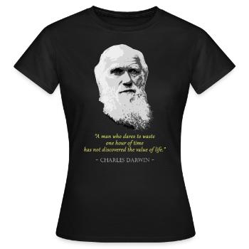 Charles DarwinZitat - Frauen T-Shirt - Schwarz - Vorne - AI Model Female 172 dark (172cm)