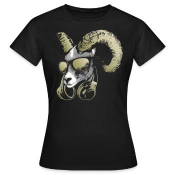 DJ Goat Bling Bling Music Animal con auriculares - T-shirt Femme - noir - Devant - AI Model Female 172 dark (172cm)