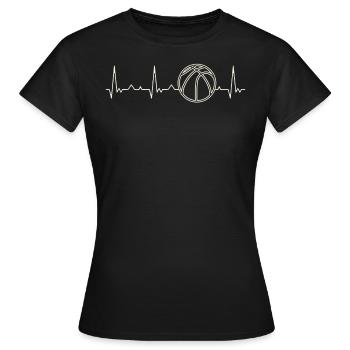 Baloncesto. Corazón. Amor. Ekg. Legumbres. - T-shirt Femme - noir - Devant - AI Model Female 172 dark (172cm)