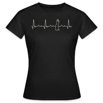 Mujer danza del vientre. Corazón. Amor. Ekg. - T-shirt Femme - noir - Devant - AI Model Female 172 dark (172cm)