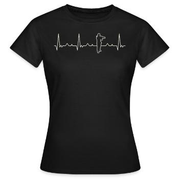 Tablas de carpintero. Corazón. Amor. Ekg. - T-shirt Femme - noir - Devant - AI Model Female 172 dark (172cm)