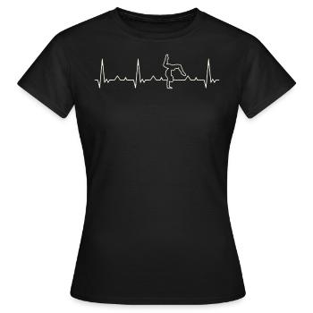Gimnasta chica de soporte manual. Corazón. Amor. - T-shirt Femme - noir - Devant - AI Model Female 172 dark (172cm)
