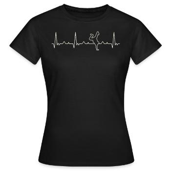HipHop Hand Stand Break Dance. Herz. Liebe. Ekg. - Frauen T-Shirt - Schwarz - Vorne - AI Model Female 172 dark (172cm)