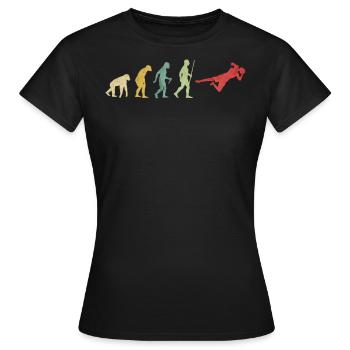 Evolución de la pelota salvadora de la chica del - T-shirt Femme - noir - Devant - AI Model Female 172 dark (172cm)