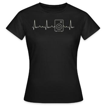 Altoparlante. Corazón. Amor. Ekg. Legumbres. - T-shirt Femme - noir - Devant - AI Model Female 172 dark (172cm)
