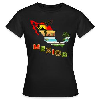 Mexique Sunset Summer - T-shirt Femme - noir - Devant - AI Model Female 172 dark (172cm)