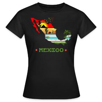 Mexique Sunset Summer - T-shirt Femme - noir - Devant - AI Model Female 172 dark (172cm)