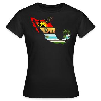 Mexique Sunset Summer - T-shirt Femme - noir - Devant - AI Model Female 172 dark (172cm)