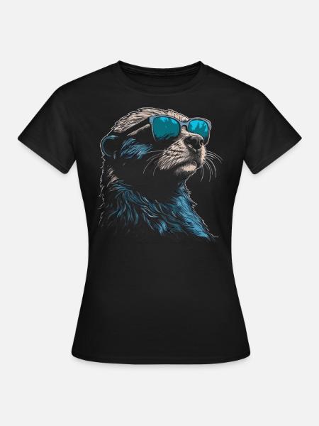 Otter Sonnenbrille - Frauen T-Shirt - Schwarz