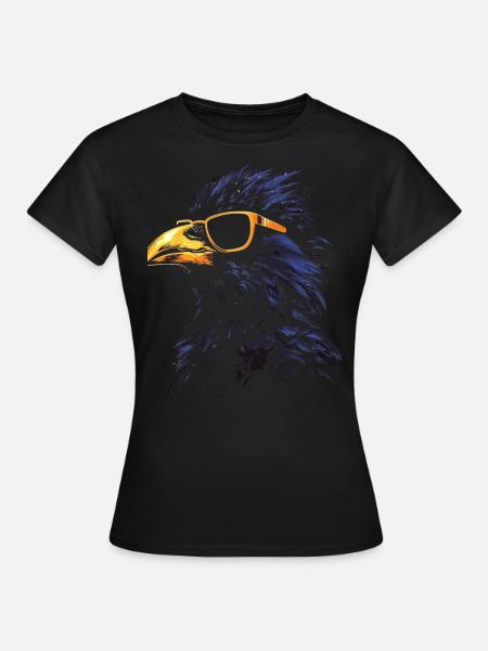 Krähe Sonnenbrille - Frauen T-Shirt - Schwarz